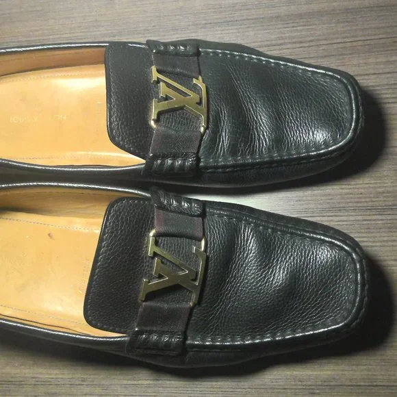 Black Louis Vuitton loafers US size 10 Authentic Louis Vuitton Men Black Suede Loafers LV 9 US 9.5  main image 4